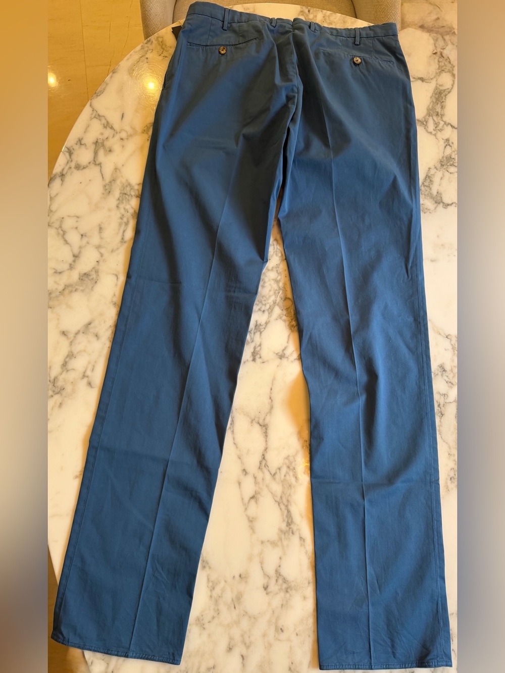 NWT Incotex Pattern 30 Comfort Chino Slim Fit Trousers Blue IT52 approx US 34 - Picture 2 of 9